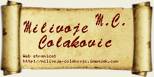 Milivoje Čolaković vizit kartica